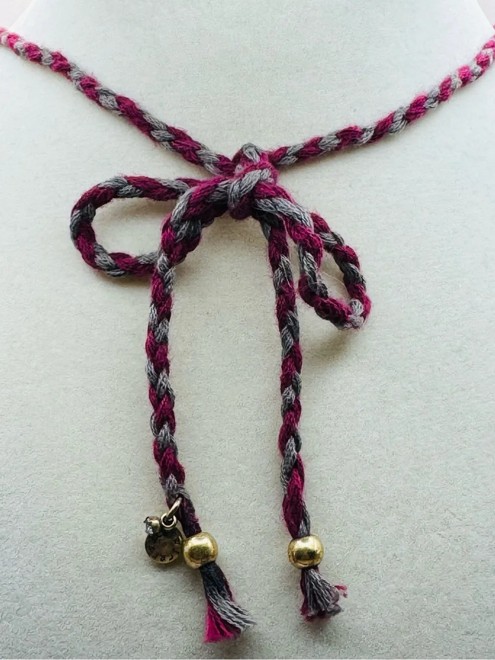 J. Crew Plum and Champagne Crystal Statement Necklace with Tassels
